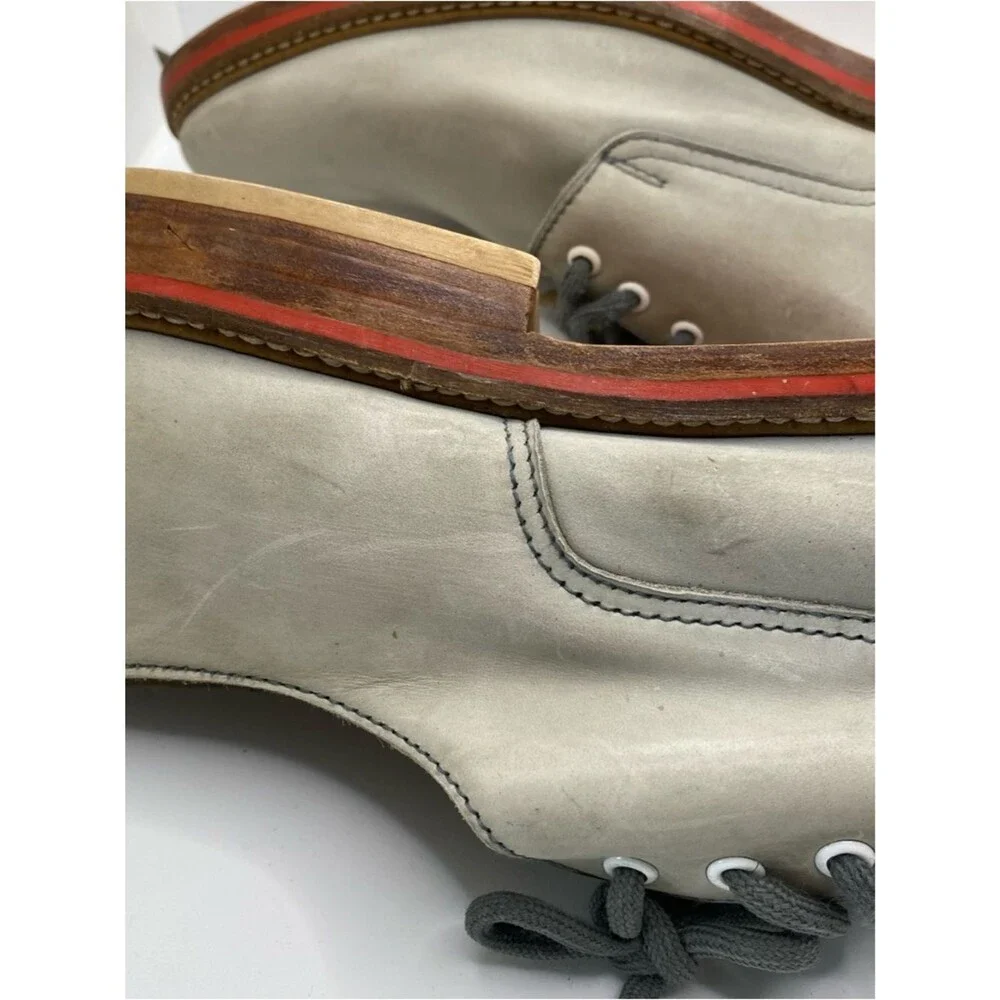 Oliver Clark Italian Leather Oxford Shoes 10 Handmade Blue Gray Preppy Americana